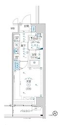 ARTESSIMOVENTO 1Kの間取図画像
