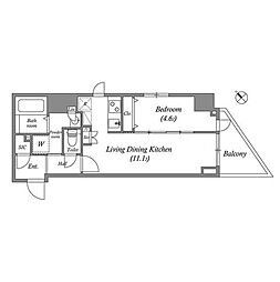 ルクレ東日本橋駅前 1LDKの間取図画像