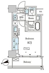 パークアクシス大塚ステーションゲートタワー ワンルームの間取図画像