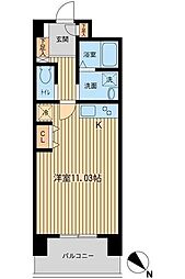 六本木ライズハウス ワンルームの間取図画像