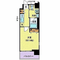 クレイシア芝浦ウォーターフロント 1Kの間取図画像