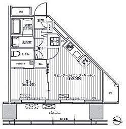 桜ヒルズ九段北 1LDKの間取図画像
