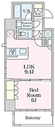 エスティメゾン大井仙台坂 1LDKの間取図画像