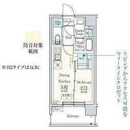 デュオフラッツ東品川オト 1DKの間取図画像