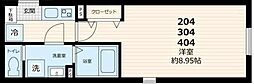 ゲートレジデンス三鷹 1Kの間取図画像