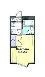 グランヴェーレ 1Kの間取図画像