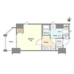 レガシア千代田三崎町 1Kの間取図画像