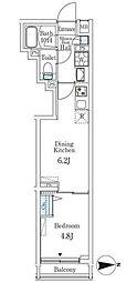 クレアティフ文京千駄木 1DKの間取図画像
