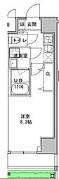 S-RESIDENCE押上Clair 1Kの間取図画像
