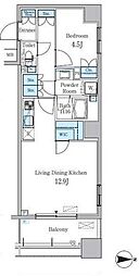 パークキューブ亀戸 1LDKの間取図画像