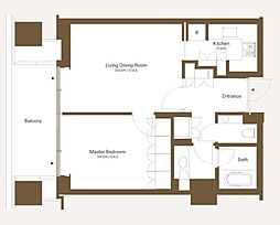 虎ノ門ヒルズレジデンシャルタワー 1LDKの間取図画像