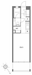 プレミアムキューブ元代々木 1Kの間取図画像