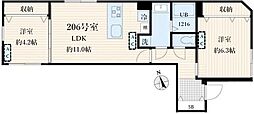 アグライア品川中延 2LDKの間取図画像