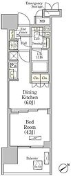 パークヴィラ恵比寿 1DKの間取図画像