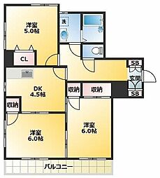 J・ヒルズ 3DKの間取図画像