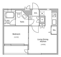 RESIDIA笹塚 1LDKの間取図画像