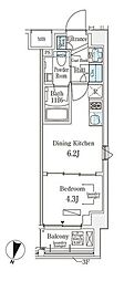 メゾン・クロイゾン 1DKの間取図画像