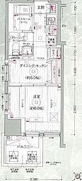 エステムプラザ品川大井町クリスタルヒルズ 1Kの間取図画像