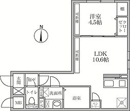 ラヴィエール大島&ミュウ 1LDKの間取図画像