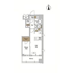 RJRプレシア蒲田 1LDKの間取図画像