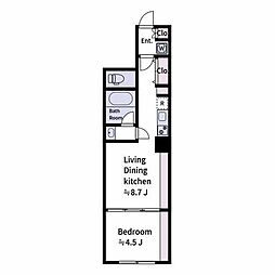 アラート杉並堀ノ内 1LDKの間取図画像