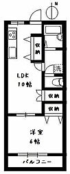 ウイスタリア中野 1LDKの間取図画像