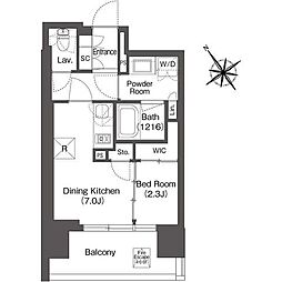 COMFORIA芝浦MOKU 1DKの間取図画像