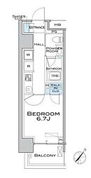 MFPRコート武蔵小山 1Kの間取図画像