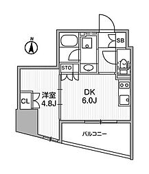 nido蔵前アベニュー 1DKの間取図画像
