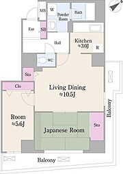 ハイエスト荻窪 2LDKの間取図画像