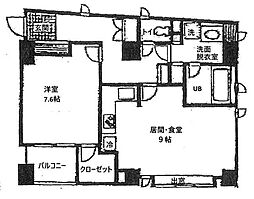 プリンストン赤坂 1LDKの間取図画像