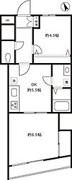 D-Rホームズ経堂5丁目 2DKの間取図画像