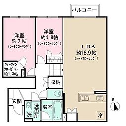 UXコート 2LDKの間取図画像