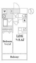 アンベリール墨田3 1LDKの間取図画像