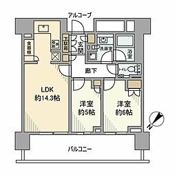 晴海フラッグ サンビレッジ T棟 2LDKの間取図画像