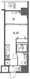 ジェノヴィア東神田グリーンヴェール 1DKの間取図画像