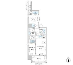 パークアクシス新御徒町イースト 2DKの間取図画像