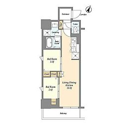 ドゥーエ三ノ輪3 2LDKの間取図画像