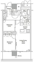 自由が丘ミューズスクエア ザ レジデンス 3LDKの間取図画像