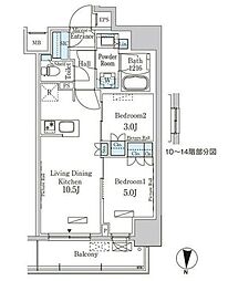 パークアクシス錦糸公園 2LDKの間取図画像