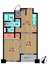 プライムアーバン勝どき 2DKの間取図画像