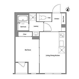 イグザム下北沢4 1DKの間取図画像