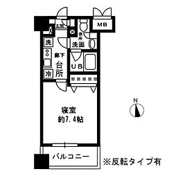 レジディア四谷三丁目 1Kの間取図画像
