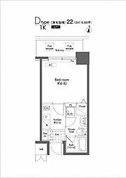 PRIMEURBAN初台 1Kの間取図画像
