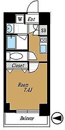 コンシェリア上野 1Kの間取図画像