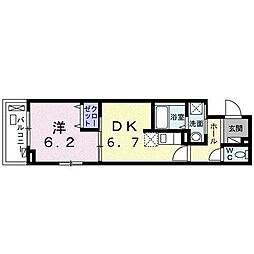 ルシール 1DKの間取図画像