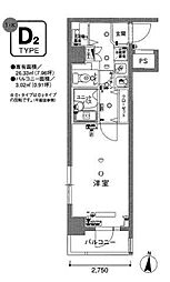 スカイコート文京白山3 1Kの間取図画像