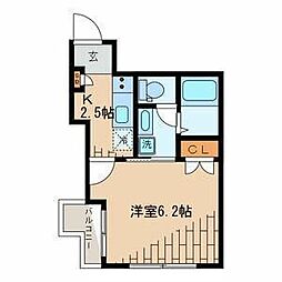 トラウムハス 1Kの間取図画像