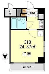 秀和日本橋箱崎レジデンス 1Kの間取図画像