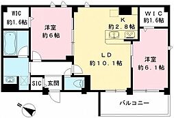 リラ ヴェスタ 2LDKの間取図画像